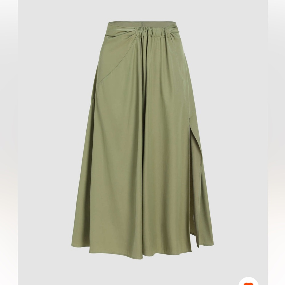 Silky midi skirt
